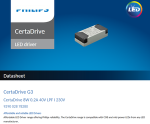 CertaDrive 8W 0.2A 40V 230V แหล่งจ่ายไฟ LED กระแสคงที่แรงดันต่ำ AC-DC รับประกัน 3 ปี สำหรับไฟ LED พลาสติก - Product Image 2