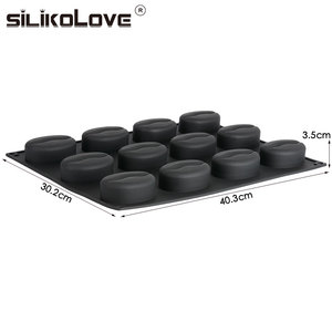 Molde de Silicona para Pastel con Forma de Grano de Café de 12 Cavidades, Antiadherente, Libre de BPA, Platino LFGB, de la Fábrica MUYULINS - Product Image 2