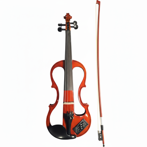 Violín eléctrico naranja moderno, diseño de cuerpo abierto, amplificación avanzada, sonido claro, elección del intérprete, a precios de mayorista. - Product Image 1