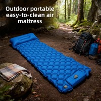Matelas de camping gonflable pour l'extérieur, tapis de voyage pliable avec oreillers, matelas pneumatique ultraléger avec pompe de gonflage intégrée