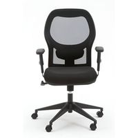 DRACO Chaise de bureau ergonomique Design contemporain Hauteur réglable Multi-verrouillage Contact permanent Mouvement PP 3 couleurs-Noir