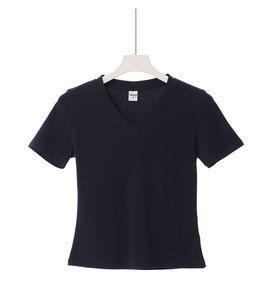 Summer <strong>Beach</strong> Vacation Clothes <strong>Women's</strong> Breathable V Neck T-<strong>Shirt</strong> Ladies <strong>Woman</strong> Short Sleeves Solid Color Tee <strong>Shirts</strong> - Product Image 5