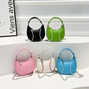 Bolso Bandolera Mini de Color Sólido con Cadena, Estilo Dumpling, Versátil, con Asa Superior, para Mujer - Product Image 3