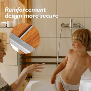 Katlanır Duş Oturağı, Paslanmaz Çelik Çerçeveli Duvara Monte Duş Bankı, 330 Lbs Taşıma Kapasitesi, Paket Başına 1 Adet - Product Image 3