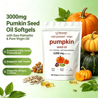 Minyak Biji Labu 3000mg Softgel Laris Manis dengan Saw Palmetto, Mendukung Kesehatan Saluran Kemih & Rambut, Layanan Kustom OEM/ODM