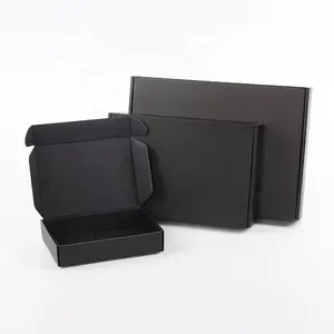 In stock 15cm x 10cm x 4cm double sided solid black corrugated shipping mailer box
