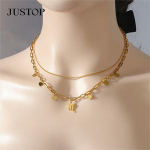 डबल लेयर लक्जरी 18k pvd स्टेनलेस स्टील पेलेंट हार और अवसरों के लिए राशि उपहार - Product Image 4