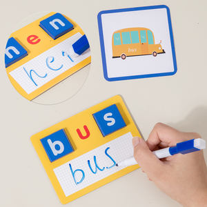 2023新しい教育用木製スペリングカード学習英語5ボード描画おもちゃ子供用 - Product Image 5