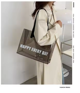 Bolso de mano de PVC de plástico transparente con logotipo personalizado, bolso de compras, bolso de playa de vacaciones de verano, bolso de hombro transparente - Product Image 5