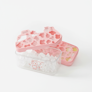Molde de silicona para cubitos de hielo con caja de almacenamiento, fácil de desmoldar, hermético y de calidad alimentaria para cocina y bar. - Product Image 1
