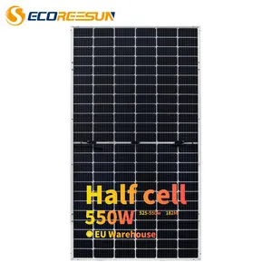 EcoReesun चीन Hjt Shingeld काले सौर पीवी पैनल मोनो नि: शुल्क नमूने सौर पैनलों 182mm 550w सौर पैनल