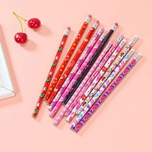 Lot de crayons HB en bois fantaisie personnalisés en gros pour l'école, les étudiants ou l'usage domestique, avec gomme incluse - Product Image 2