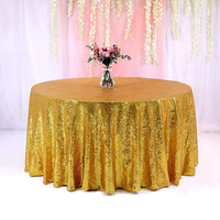 Nappe de Table Ronde à Paillettes Or Rose pour Mariage Mariage 120 Pouces Tissé Style Américain Patchwork Couverture de Table