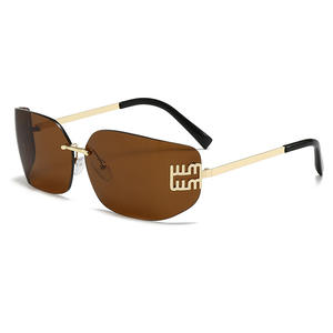 2025 nuevas <span class=keywords><strong>gafas</strong></span> <span class=keywords><strong>de</strong></span> sol sin marco <span class=keywords><strong>de</strong></span> Metal <span class=keywords><strong>de</strong></span> moda transfronterizas para mujer lentes curvas producto <span class=keywords><strong>de</strong></span> gran oferta precio barato - Product Image 3