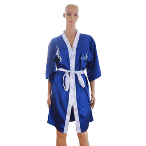Promocional azul marino y tono blanco Zeta Phi Beta Soror diseño ropa de dormir de seda suave griego ZPB Sisterhood <span class=keywords><strong>señora</strong></span> <span class=keywords><strong>bata</strong></span> de baño - Product Image 3