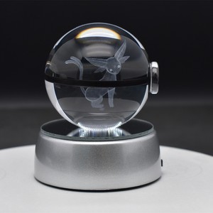 Base LED in Cristallo K9 Lucido Trasparente Stile Arte Popolare Europea 50mm con Incisione Laser 3D Personalizzata, Vendita all'Ingrosso dalla Fabbrica - Product Image 1