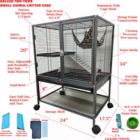 Cage métallique roulante avec roues, plateau coulissant, grande capacité, multi-usages pour jardin, cour, intérieur et extérieur