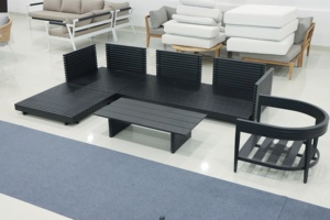 أرائك حديقة فاخرة مع وسادة مقاومة للماء للأماكن الخارجية من الألومنيوم أريكة زاوية مقطعية مشروع فناء الفندق - Product Image 5