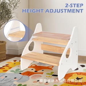 Cross-border children's washbasin <b>stool</b> countertop riser shelf study <b>stool</b> with armrests <b>bathroom</b> step <b>stool</b> solid wood study - Product Image 3