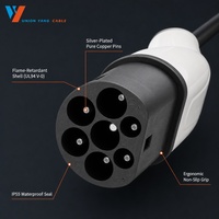 Câble de chargeur EV de type 2 à type 2 en gros, 16A 11kW 3 phases IEC 62196, cordon de charge portable approuvé TUV