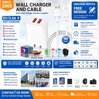 Cargador de Pared USB Dual Directo de Fábrica, 10.5W, Adaptador con Enchufe Europeo y 2 Puertos USB A, Protección Múltiple para Teléfono y Tableta