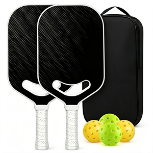 Ensemble de raquettes de pickleball lumineuses GQK, 4 balles, noyau en bois de peuplier alvéolé, légères, pliables, durables, sac en filet, poignée antidérapante - Product Image 1