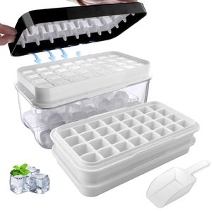 Bandejas Apilables de Plástico de Grado Alimenticio para Cubitos de Hielo con Tapa, Fácil Desmolde, 64 Unidades, Sin BPA, Ecológicas, para Enfriar Cócteles y Whisky - Product Image 1