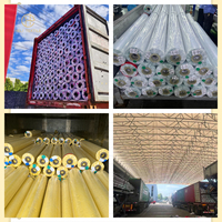 Rollos de Lona de PVC Laminado al por Mayor, Impermeables, Ignífugos, Estilo Sarga, Tejido Anti-UV, Peso Medio, para Carpas