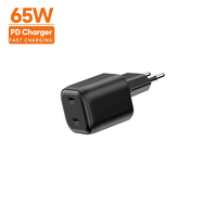 Adaptateur secteur prise UK double Type-C certifié CE 65W GaN, chargeur rapide PD 3.0, chargeur de voiture, gadget économe en énergie pour Samsung