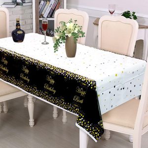 Nappe jetable en plastique PE, 10 pièces, couverture de <span class=keywords><strong>Table</strong></span> d'anniversaire, décoration de fête, vente en gros - Product Image 4