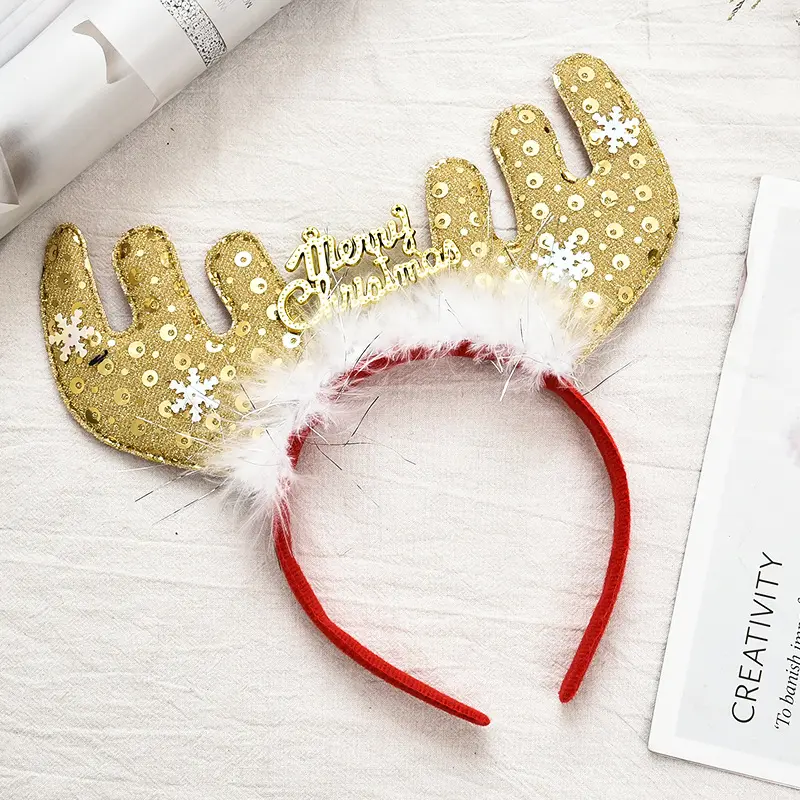Wholesale Christmas decoration head band hair band antler Santa Claus
