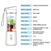 Mini-presse-agrumes portable, mixeurs et centrifugeuses électriques de qualité alimentaire, bouteille mixeur USB