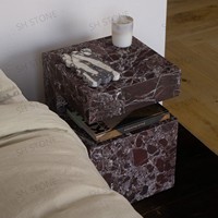 SH STONE Rosa Levanto Table de plinthe latérale en marbre marbre naturel Design meubles de maison Table multicolore pilier en pierre de luxe Marmol