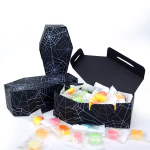 뜨거운 판매 내구성 할로윈 관 치료 선물 상자 호의 사탕 파티 포장 상자