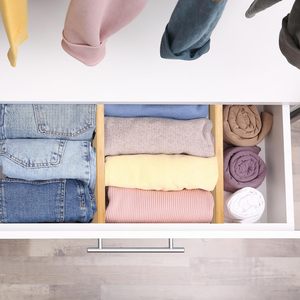 <b>6</b> Pack Wooden Separators Dresser <b>Drawer</b> Organizers Bamboo <b>Drawer</b> Dividers with Soft Foam Ends for Clothing Baby Clothes - Product Image 3