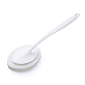Toilet Cleaning <b>Brush</b> Long Handle Sponge For Bathroom <b>Floor</b> Tile Wall Scrubbing Pad White And Pink - Product Image 5