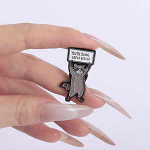 Pin esmaltado de mapache perezoso para beber café, broche de Animal divertido, insignia de solapa, regalo de joyería para amigos, suministro a granel - Product Image 4