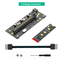 TISHRIC M.2 M-Key 2242/2260/2280 PCIe 4.0 X16 Oculink SFF-8612/8611 Kabel Ekstensi Kit Kartu Grafis Eksternal (eGPU) ATX 6PIN