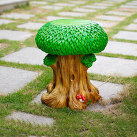 Grand jardin extérieur décoration résine fibre de verre glace champignon table et chaise sculpture statues accessoire décor à vendre