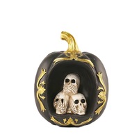 Statue de Squelette d'Halloween avec Croix RIP et Corbeau, Figurine de Cimetière, Décoration Intérieure et Extérieure