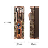Briquet à cigare Baicheng en alliage de zinc gravé en 3D, rétractable, portable, vintage, flamme douce, coupe-vent, au butane, pour hommes