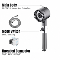 Ensemble de douche à main filtrée haute pression avec filtre et tuyau, pour salle de bain, avec fonction massage