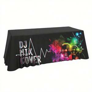 Jupe de table pliante en tissu polyester personnalisée pour la publicité, tailles sur mesure, logo unique, impression numérique pour événements et mariages - Product Image 3