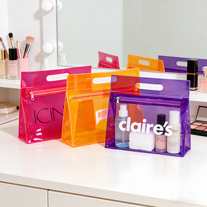 Bolsas de Brochas de Maquillaje con Cremallera Impermeable y Logo Personalizado, Neceser de Viaje Transparente de PVC para Artículos de Aseo, Estuches de Cosméticos Personalizados para Mujer - Product Image 3