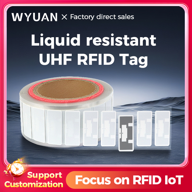 Liquid Resistant UHF RFID Tag 860-960MHz Waterproof Anti-liquid Label Sticker for Medical Chemical Reagent Bottles Management
