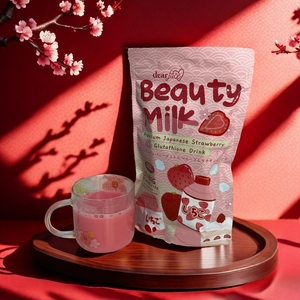 Bebida de Glutatión de Fresa Hidrolizada Premium, para Aclarar la Piel y Antienvejecimiento, Leche de Belleza Dear Face con Colágeno Marino - Product Image 3