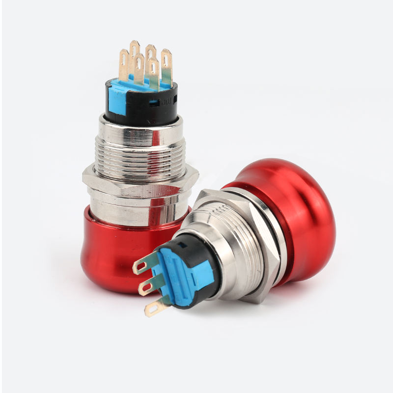 Emergency Stop Mushroom-Shape Brass Push Button Switch IP65 10A 1NO1NC 500000 Times Mechanical Life LiXiang Home Appliances