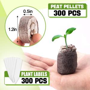300 pièces 30mm fibre compressée bloc <span class=keywords><strong>de</strong></span> sol <span class=keywords><strong>de</strong></span> jardin 300 étiquettes gousses <span class=keywords><strong>de</strong></span> plantes en vrac pour herbes fleurs bouchons <span class=keywords><strong>de</strong></span> départ pour la plantation - Product Image 3