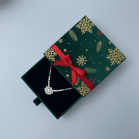 Emballage de bijoux de Noël personnalisé, boîte cadeau festive avec ruban, boîte avec logo personnalisé