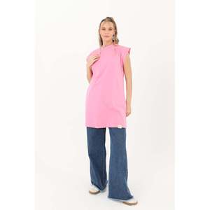 เสื้อยืดแขนกุดพื้นฐานสำหรับผู้หญิง Soul - 30725TUN - สวมใส่สบายทุกวัน สีชมพู สำหรับสไตล์ลำลอง - Product Image 1